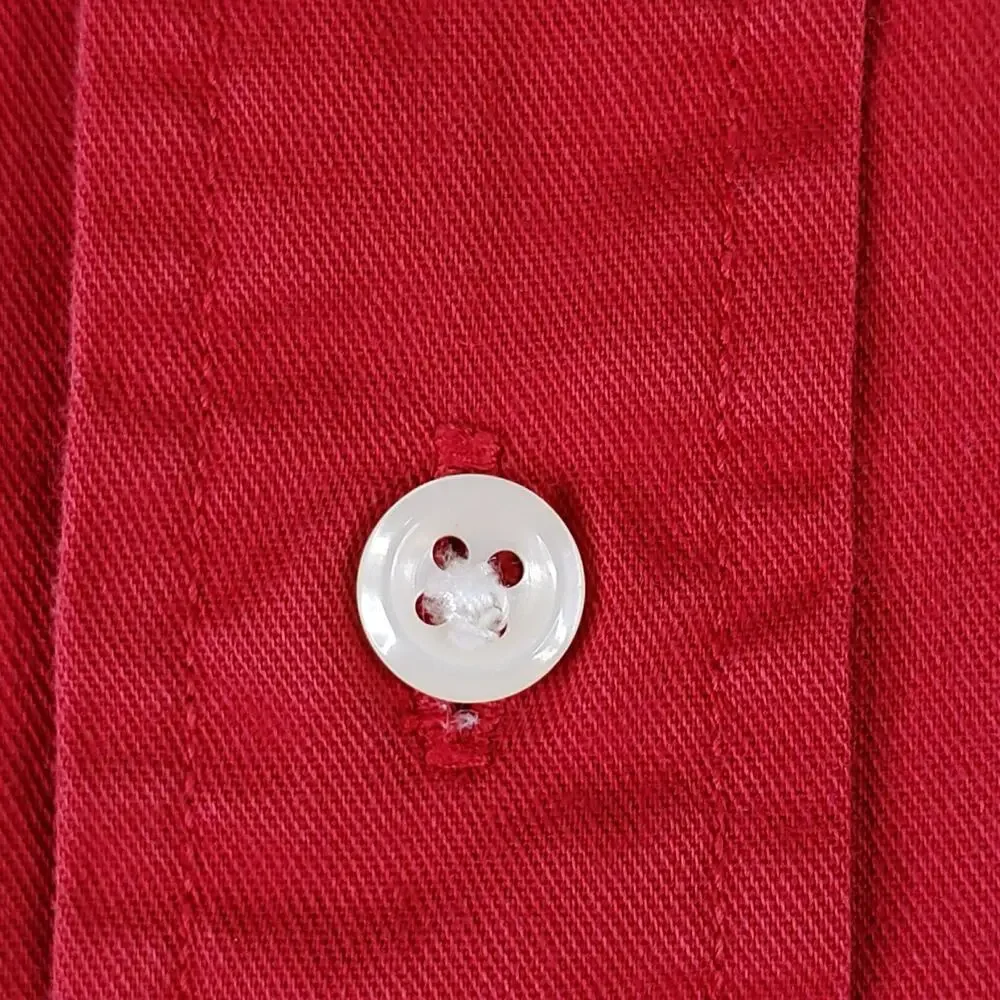 Polo Ralph Lauren Oxford Shirt Mens Size L/XL Button Down Red Long Sleeve